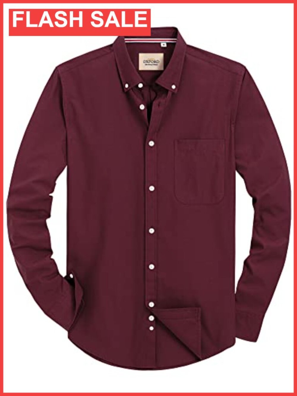 Mens Oxford Button Down Shirt Long Sleeve Cotton Dress Shirt Work Casual